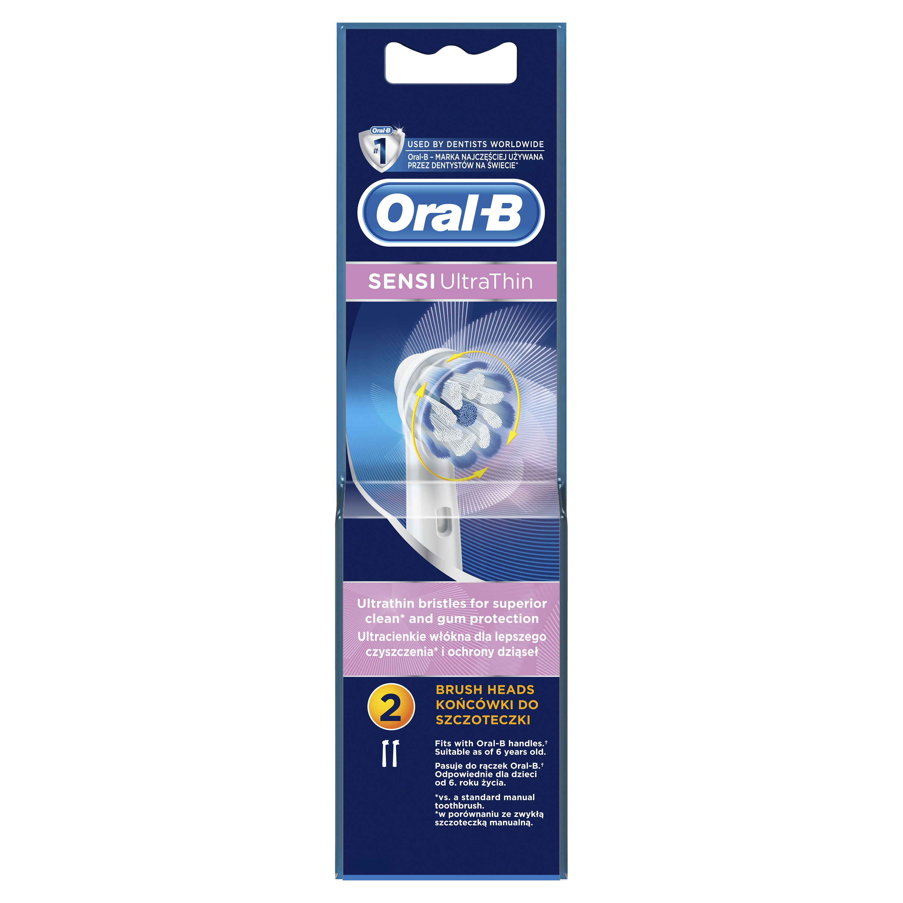 OralB Sensi UltraThin tête de brosses 2 pièce(s) Blanc Daisy.ma